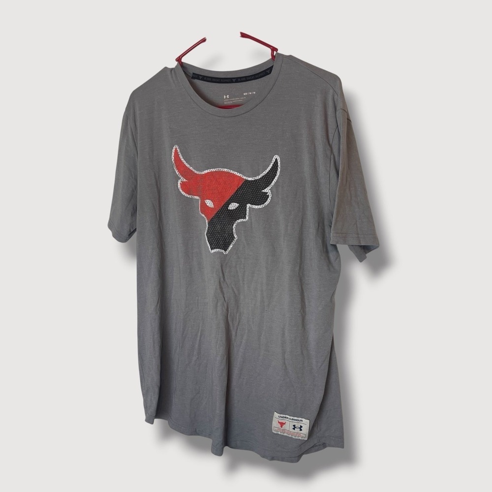 Under Armour Project Rock Mens Gray Tee Shirt Size Medium